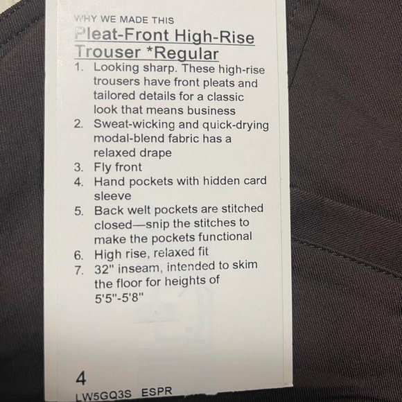 Lululemon Pleat-front trousers - Picture 2 of 2